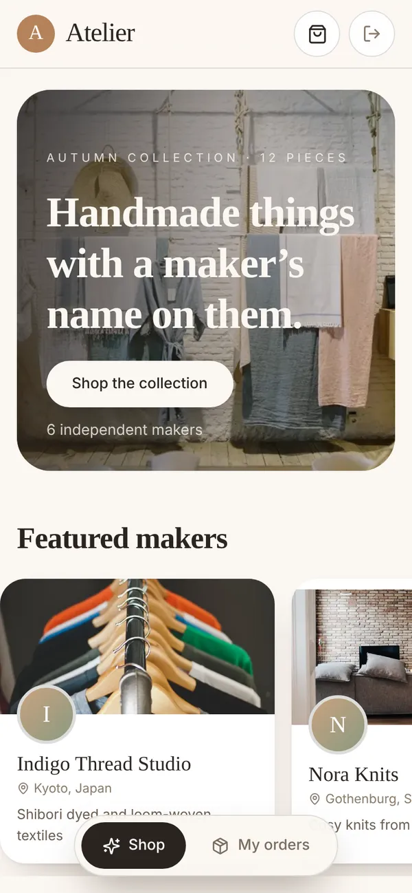 Atelier on a phone