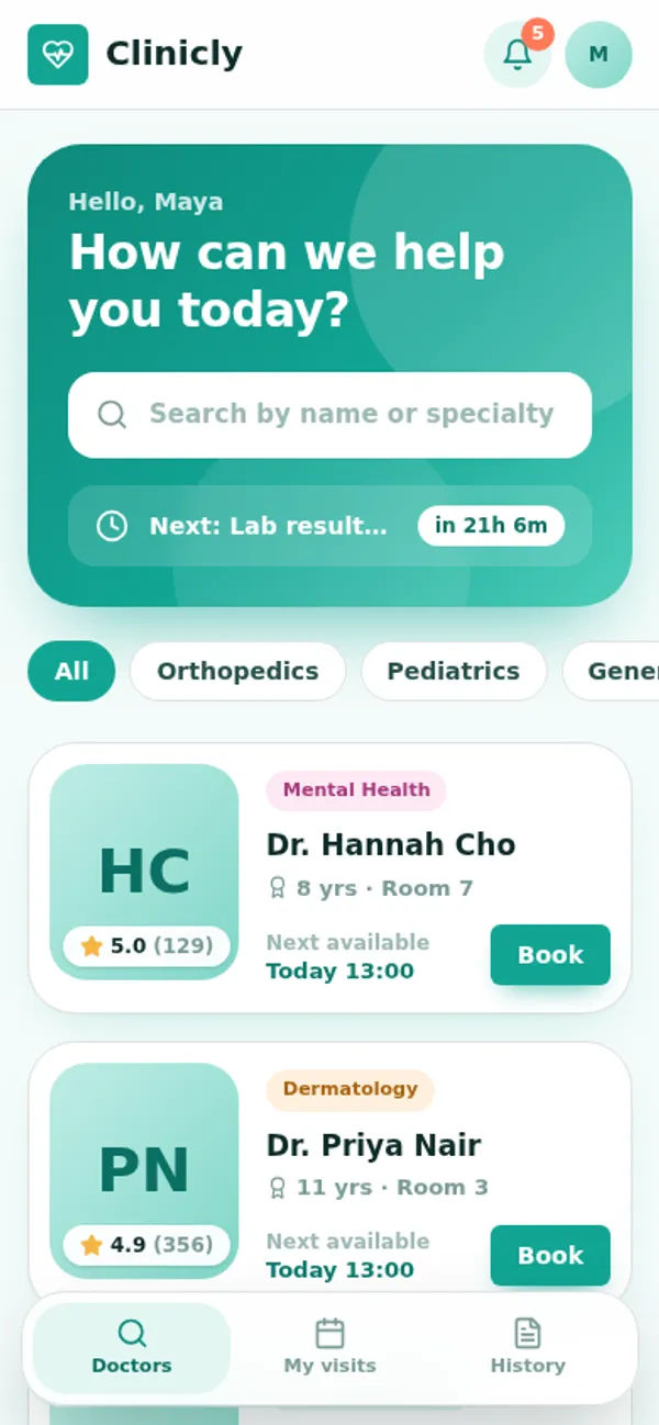 Clinicly on a phone